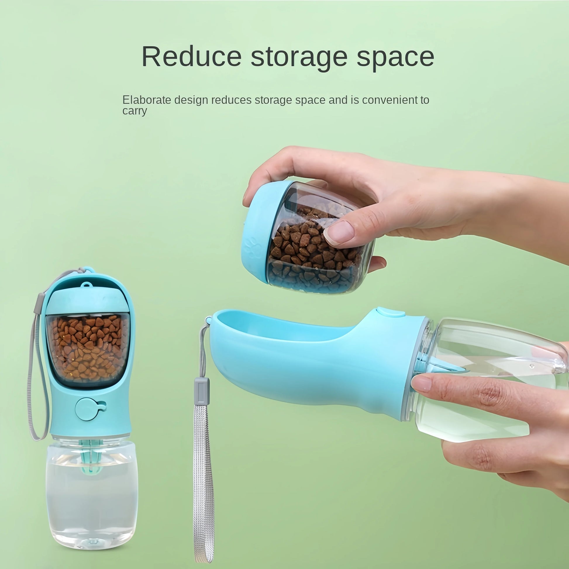 2 in 1 Portable Water Bottle with Food Storage - Ideal for Outdoor Travel and Pet Supplies