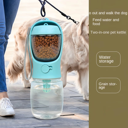 2 in 1 Portable Water Bottle with Food Storage - Ideal for Outdoor Travel and Pet Supplies