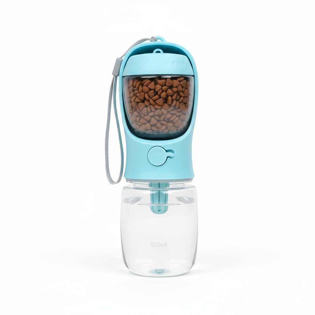 Clean background with size details - 550ml Blue bottle